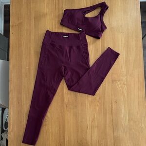 Doyoueven Seamed Set – Maroon – Asymmetrical Top – Pockets
